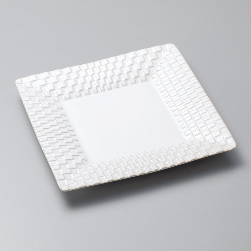 山万 22911-100 乳白市松取皿  1個（ご注文単位1個）【直送品】