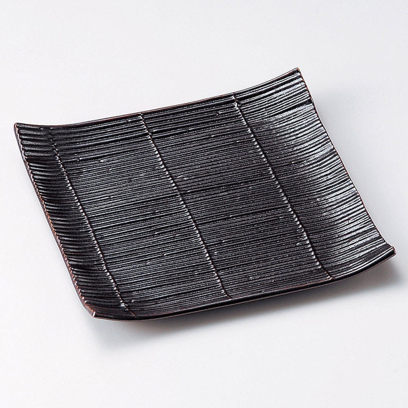 山万 22810-550 スダレ鉄砂浜なし正角皿  1個（ご注文単位1個）【直送品】