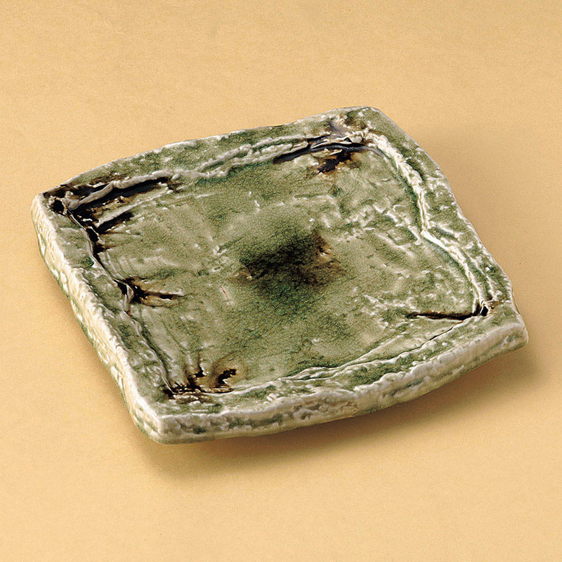 山万 22811-140 ビードロがた彫正角皿  1個（ご注文単位1個）【直送品】