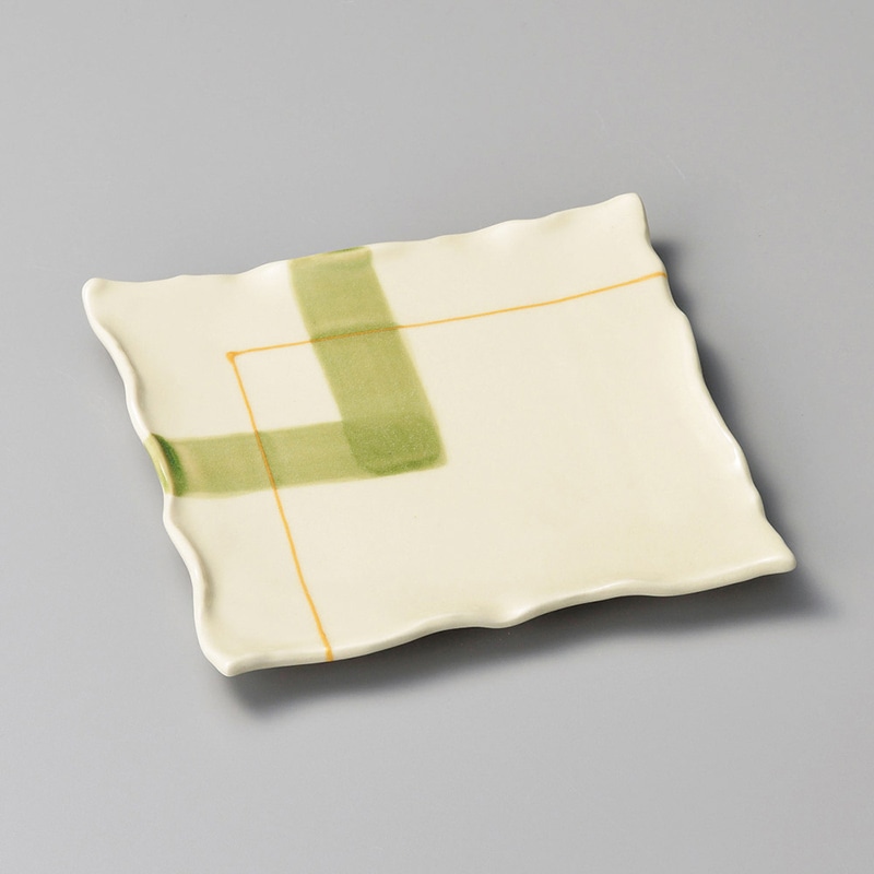 山万 23218-580 重ね格子正角皿  1個（ご注文単位1個）【直送品】