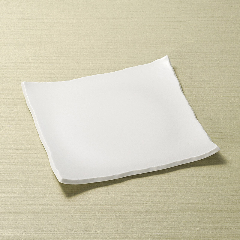 山万 23215-460 白結晶ちぎり正角皿  1個（ご注文単位1個）【直送品】