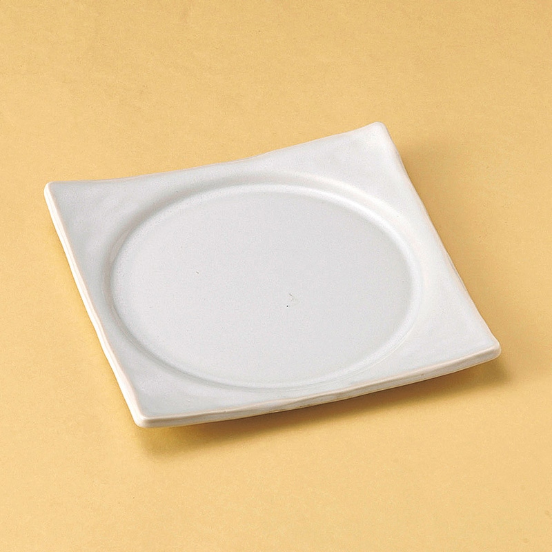 山万 23306-180 白釉正角盛皿  1個（ご注文単位1個）【直送品】