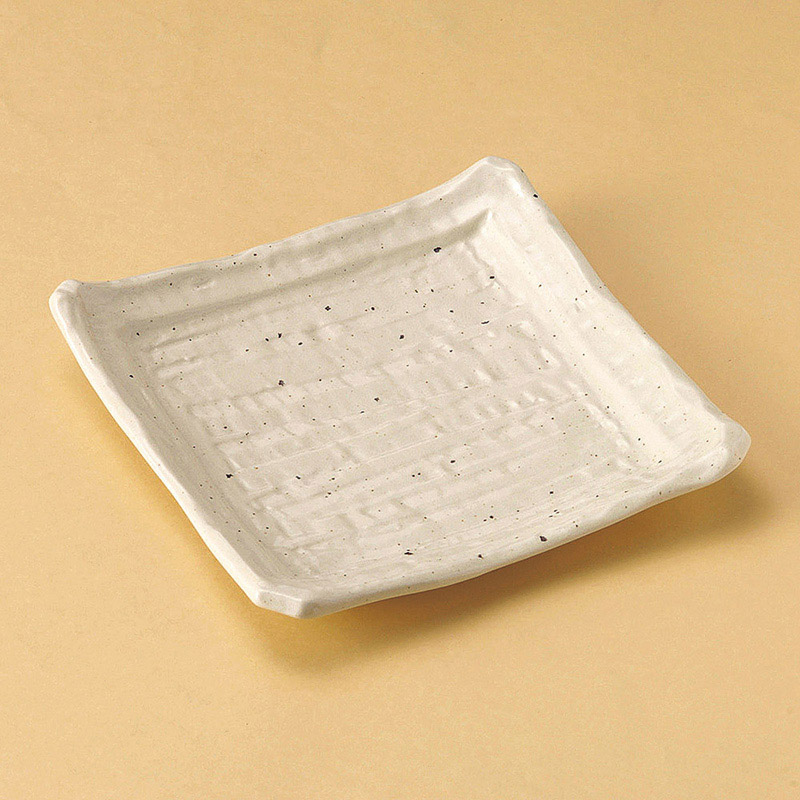 山万 23220-140 粉引そぎ正角皿  1個（ご注文単位1個）【直送品】