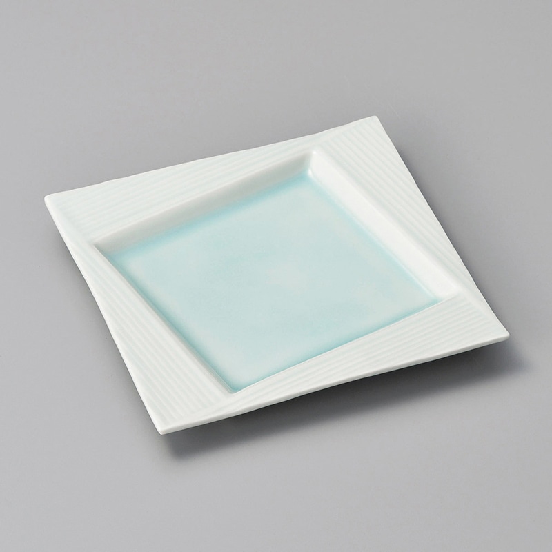 山万 23008-290 青白磁スクエアプレート 19c 1個（ご注文単位1個）【直送品】
