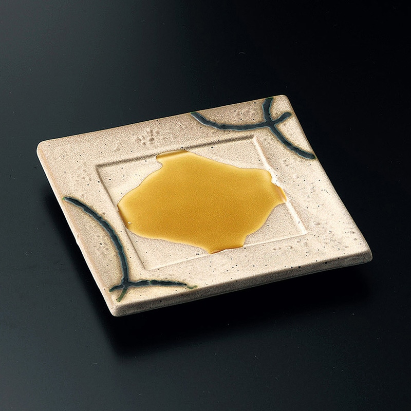 山万 23118-140 織部線正角皿  1個（ご注文単位1個）【直送品】