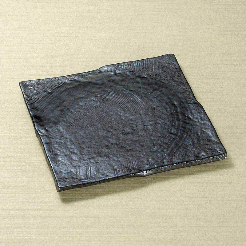 山万 23202-310 ゴーカイ黒(小)正角皿  1個（ご注文単位1個）【直送品】