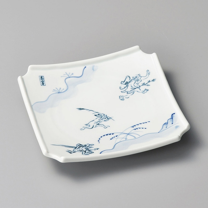 山万 23207-460 鳥獣戯画隅切り前菜皿  1個（ご注文単位1個）【直送品】