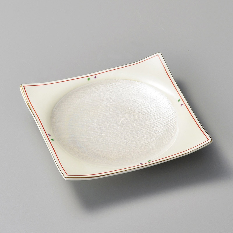 山万 29310-250 朱金ラスター正角5.5寸高台皿 1個（ご注文単位1個）【直送品】