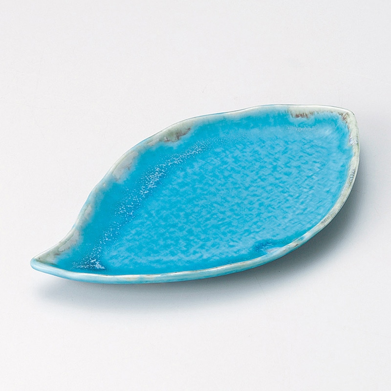 山万 23608-570 トルコブルーしずく焼物皿  1個（ご注文単位1個）【直送品】