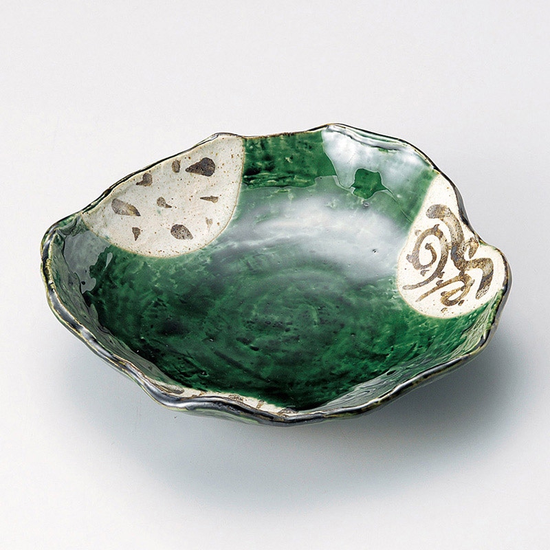 山万 23605-100 織部山里6寸盛皿  1個（ご注文単位1個）【直送品】