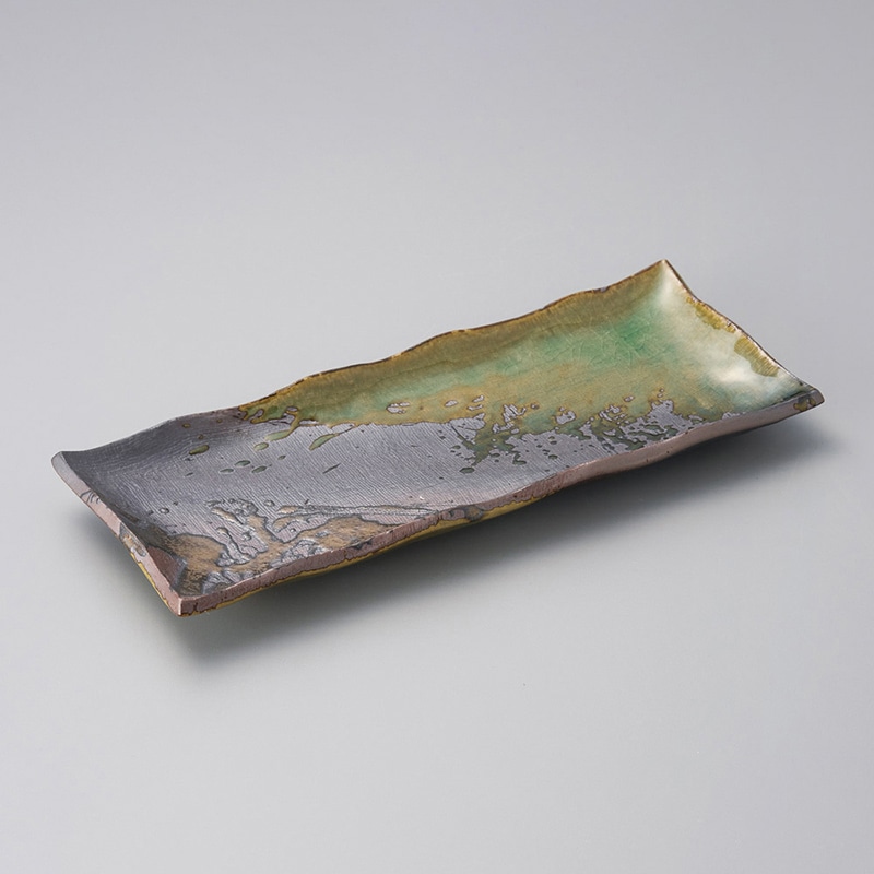 山万 24104-650 伊賀金彩さんま皿(萬古焼)  1個（ご注文単位1個）【直送品】