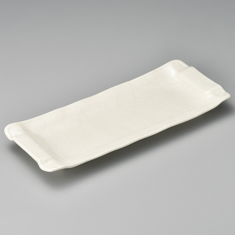 山万 24211-130 粉引釉手付き33cm長皿  1個（ご注文単位1個）【直送品】