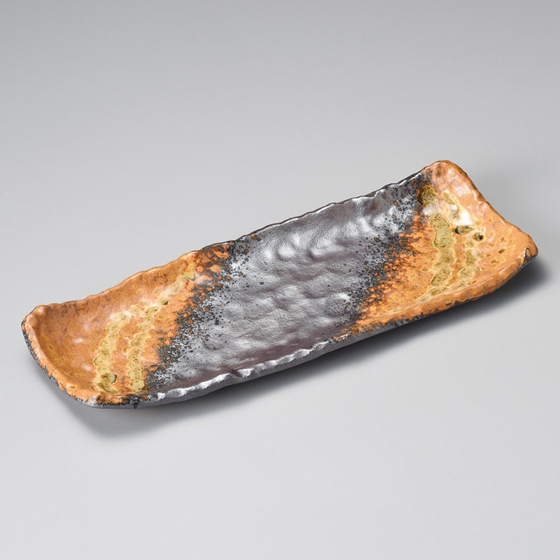 山万 24115-640 南蛮一珍さんま皿(萬古焼)  1個（ご注文単位1個）【直送品】