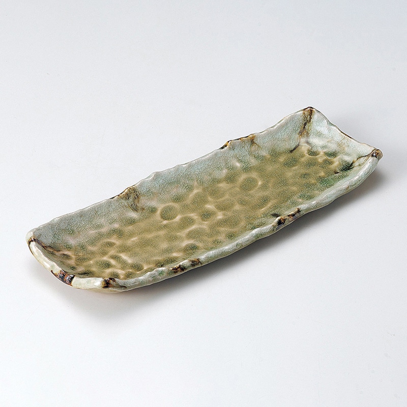 山万 24114-640 砂ビードロさんま皿(萬古焼)  1個（ご注文単位1個）【直送品】