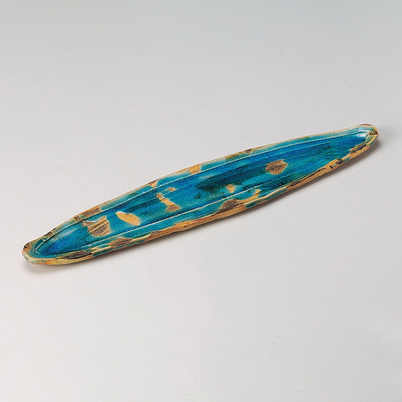 山万 24506-460 ブルー流し船形皿 1個（ご注文単位1個）【直送品】