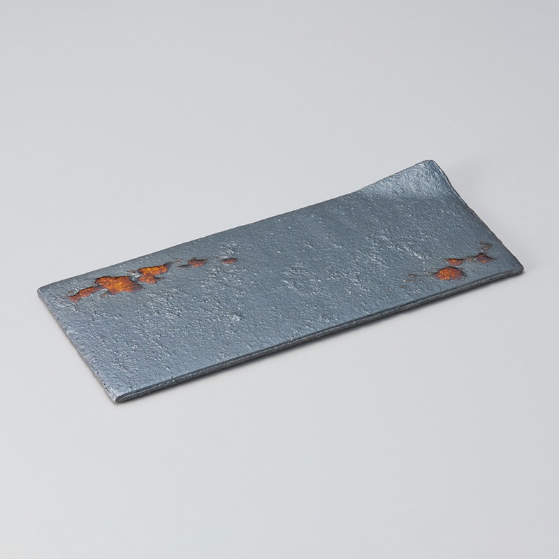 山万 27008-460 サビ織部吹焼物皿 1個（ご注文単位1個）【直送品】