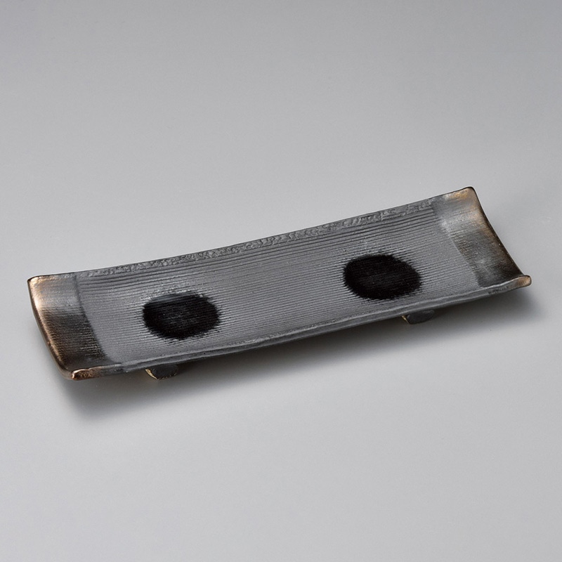 山万 25207-650 黒吹金彩 手造り9号付出皿 萬 1個（ご注文単位1個）【直送品】