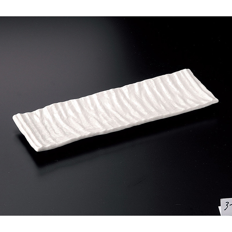 山万 25005-130 白マット長皿 1個（ご注文単位1個）【直送品】