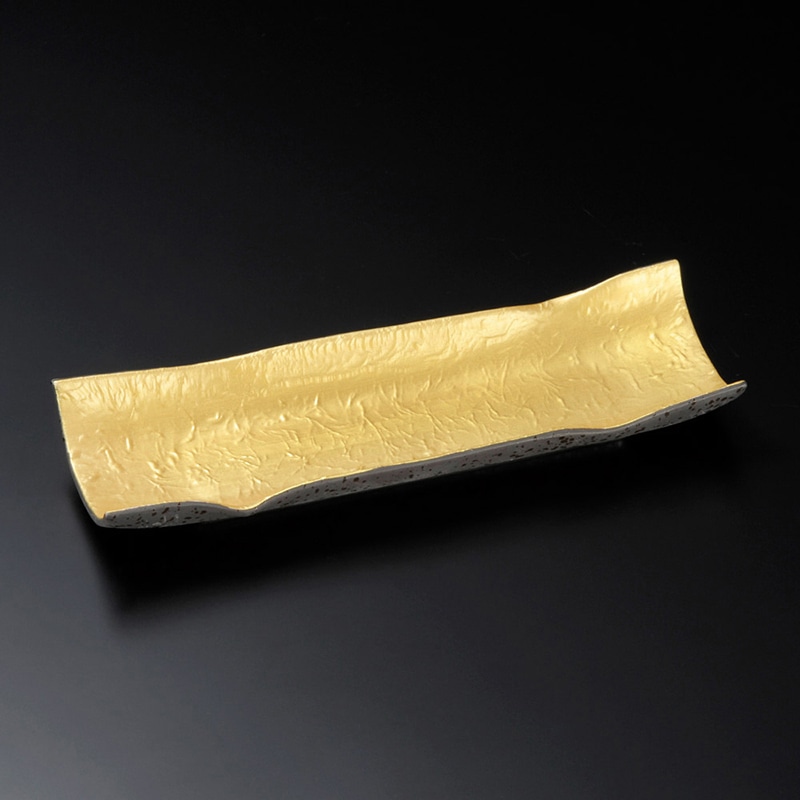 山万 25111-140 和紙雲母金細長皿 1個（ご注文単位1個）【直送品】