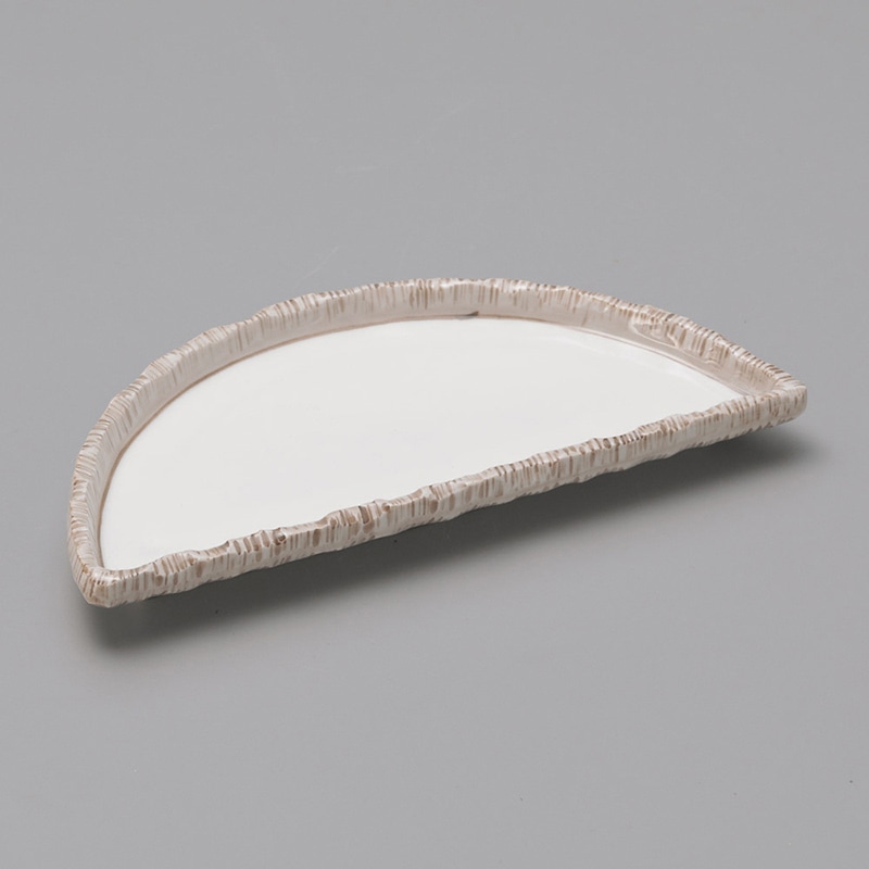 山万 28309-580 茶渕巻半月付出皿 1個（ご注文単位1個）【直送品】