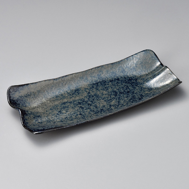 山万 25309-230 波 ルリ長盛皿 1個（ご注文単位1個）【直送品】