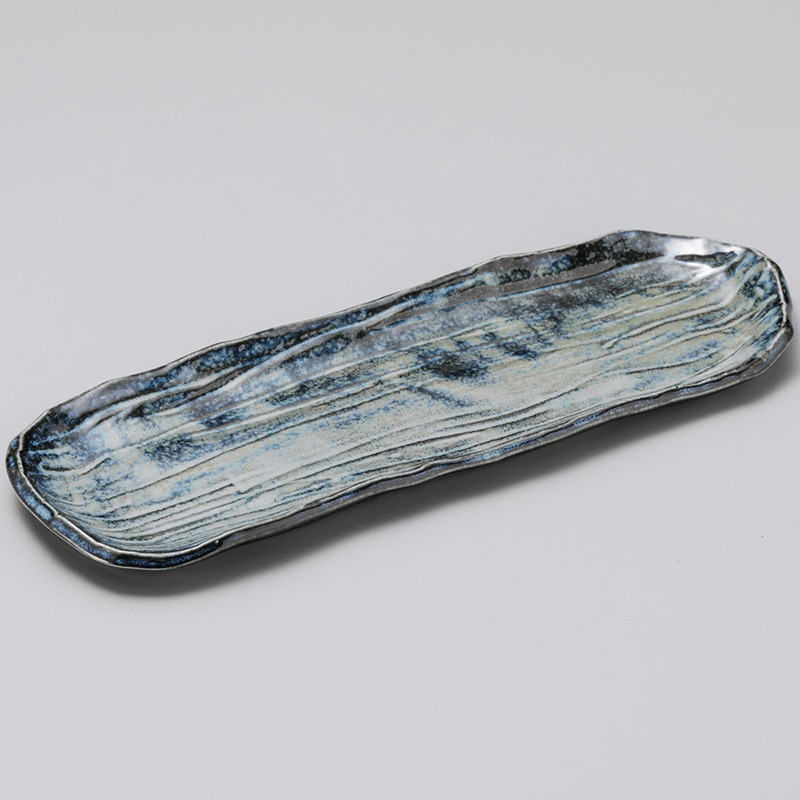 山万 25408-180 あい染長皿 1個（ご注文単位1個）【直送品】