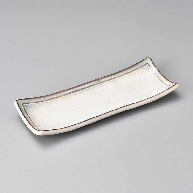 山万 25410-460 白均窯浜なし付出皿 1個（ご注文単位1個）【直送品】