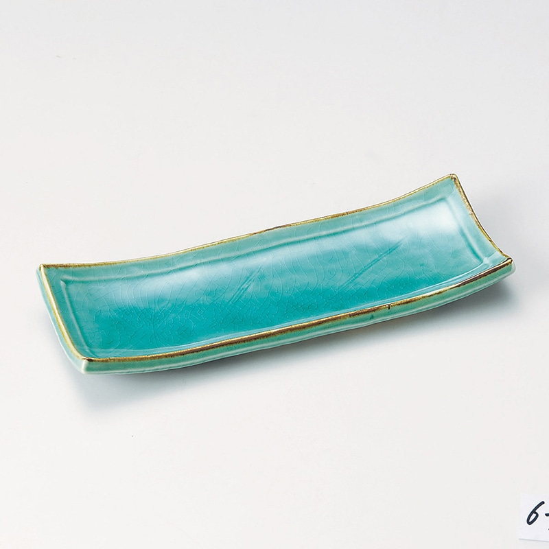 山万 25412-450 渕サビグリーン突出皿 1個（ご注文単位1個）【直送品】