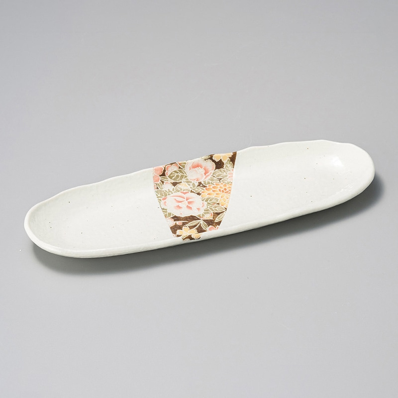 山万 25418-230 友禅 白突出皿 1個（ご注文単位1個）【直送品】