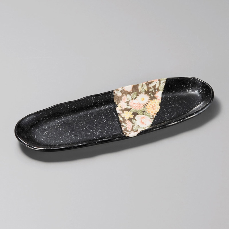 山万 25417-230 黒友禅付出皿 1個（ご注文単位1個）【直送品】