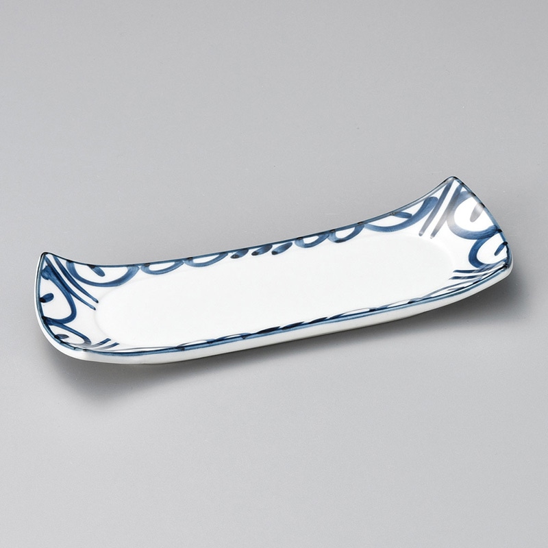 山万 25513-470 染付波紋突出皿 1個（ご注文単位1個）【直送品】