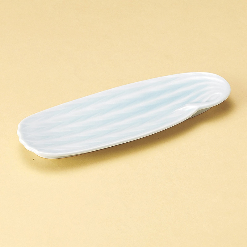 山万 25607-020 青白磁流葉突出皿 1個（ご注文単位1個）【直送品】