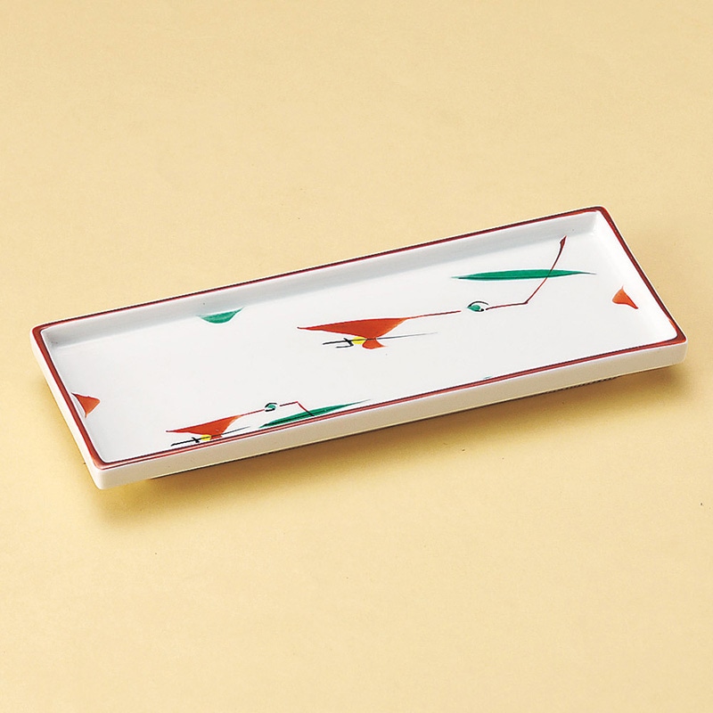 山万 25613-550 赤絵つゆ草突出皿 1個（ご注文単位1個）【直送品】