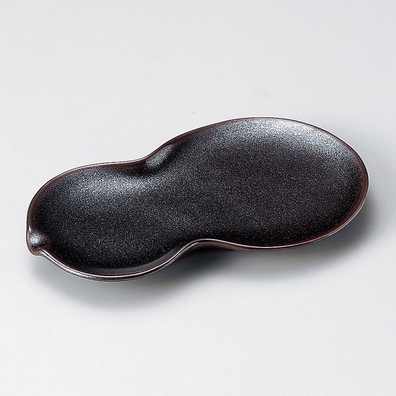 山万 25701-550 鉄砂釉瓢突出皿 1個（ご注文単位1個）【直送品】