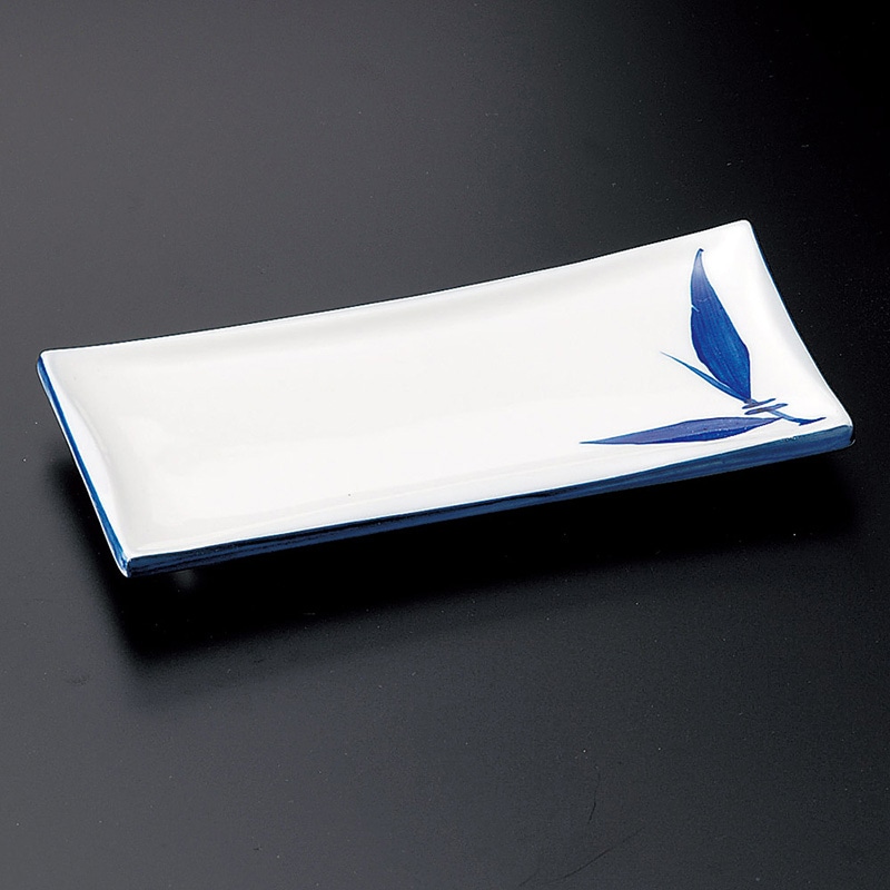 山万 25707-550 渕呉須笹突出皿 1個（ご注文単位1個）【直送品】