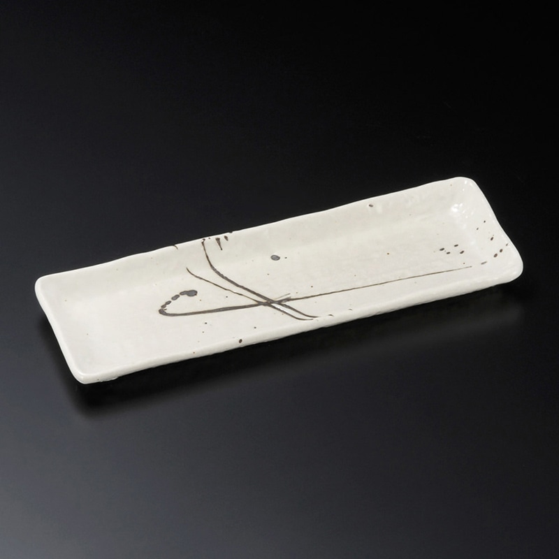 山万 25717-230 粉引黒筆流し付出皿 1個（ご注文単位1個）【直送品】