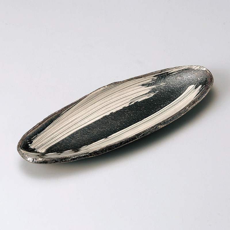 山万 25809-660 刷毛目付出皿(信楽焼) 1個（ご注文単位1個）【直送品】