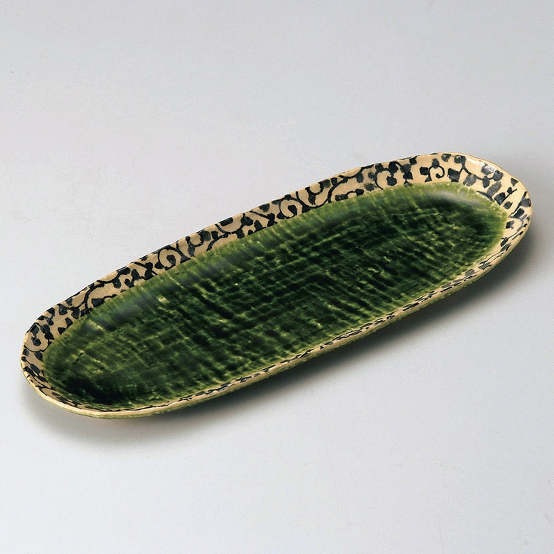 山万 25902-510 唐草織部さんま皿 1個（ご注文単位1個）【直送品】