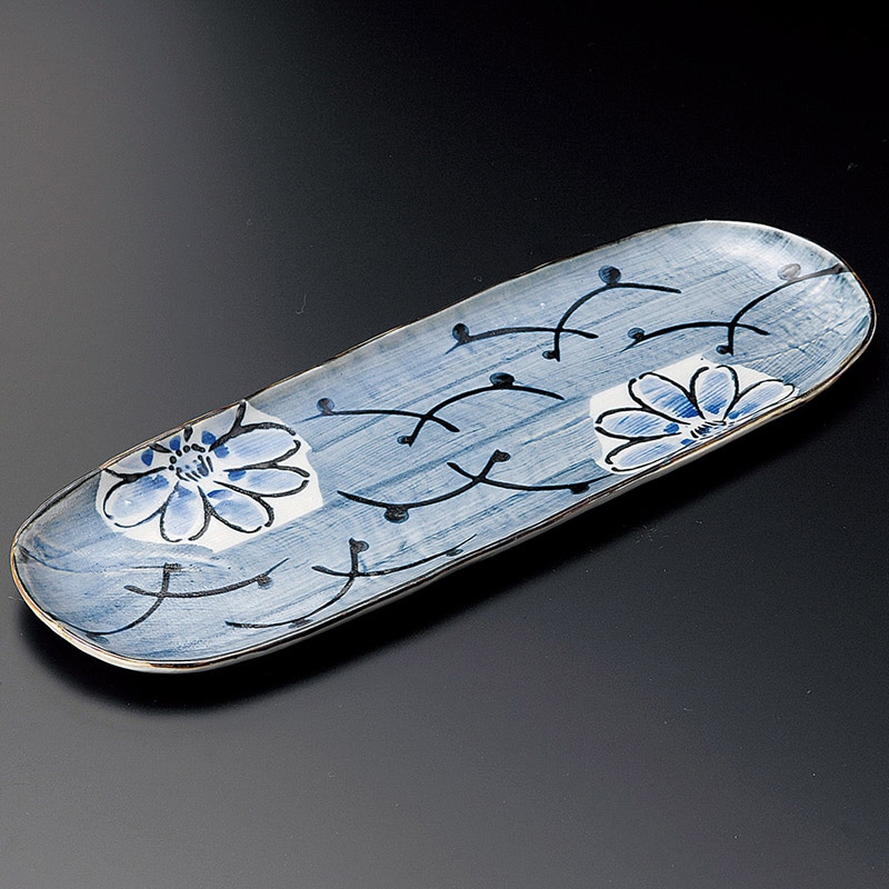 山万 25911-510 ごす濃花丸紋さんま皿 1個（ご注文単位1個）【直送品】