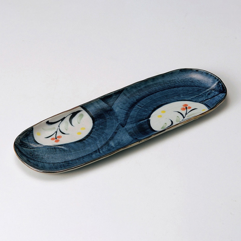 山万 25913-510 ごす濃色絵花さんま皿 1個（ご注文単位1個）【直送品】