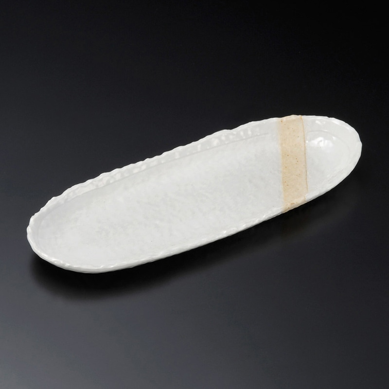 山万 26013-550 粉引塗分9.0小判皿 1個（ご注文単位1個）【直送品】