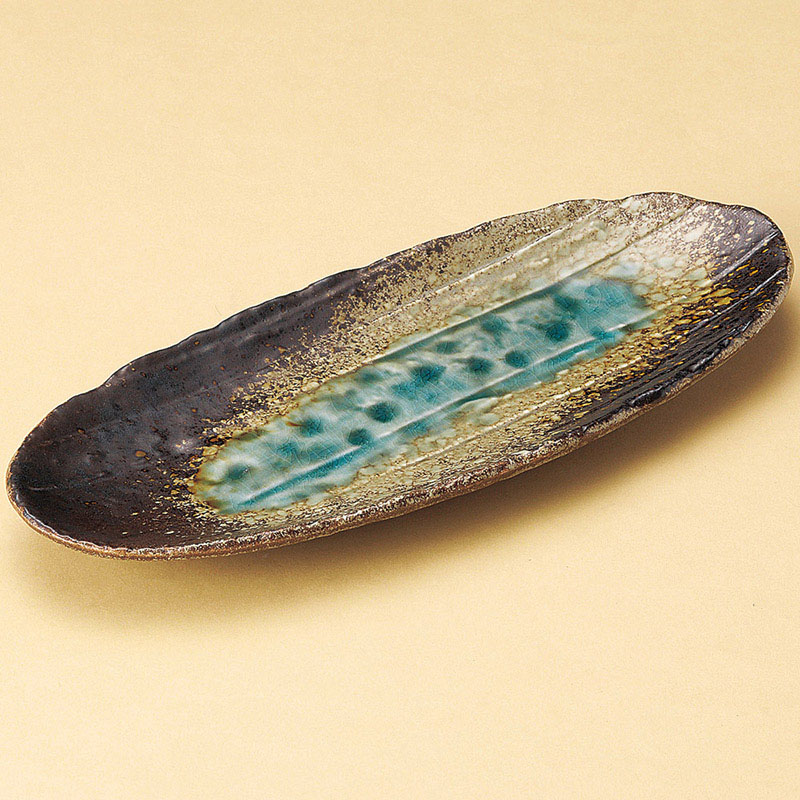 山万 26012-170 和三彩手作りサンマ皿 1個（ご注文単位1個）【直送品】