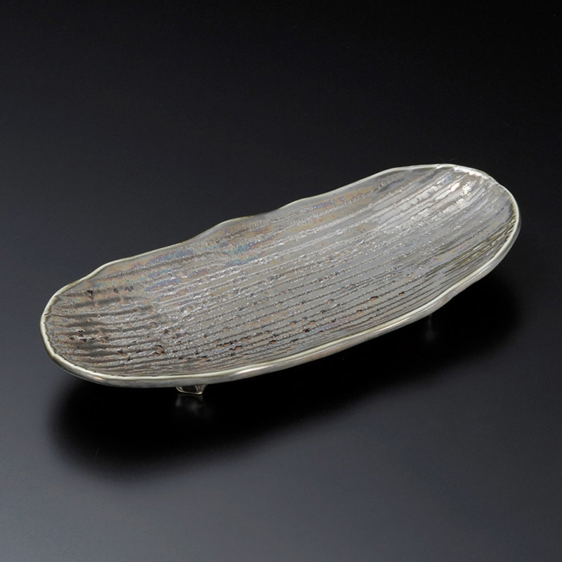 山万 26115-290 虹彩足付焼物皿 1個（ご注文単位1個）【直送品】