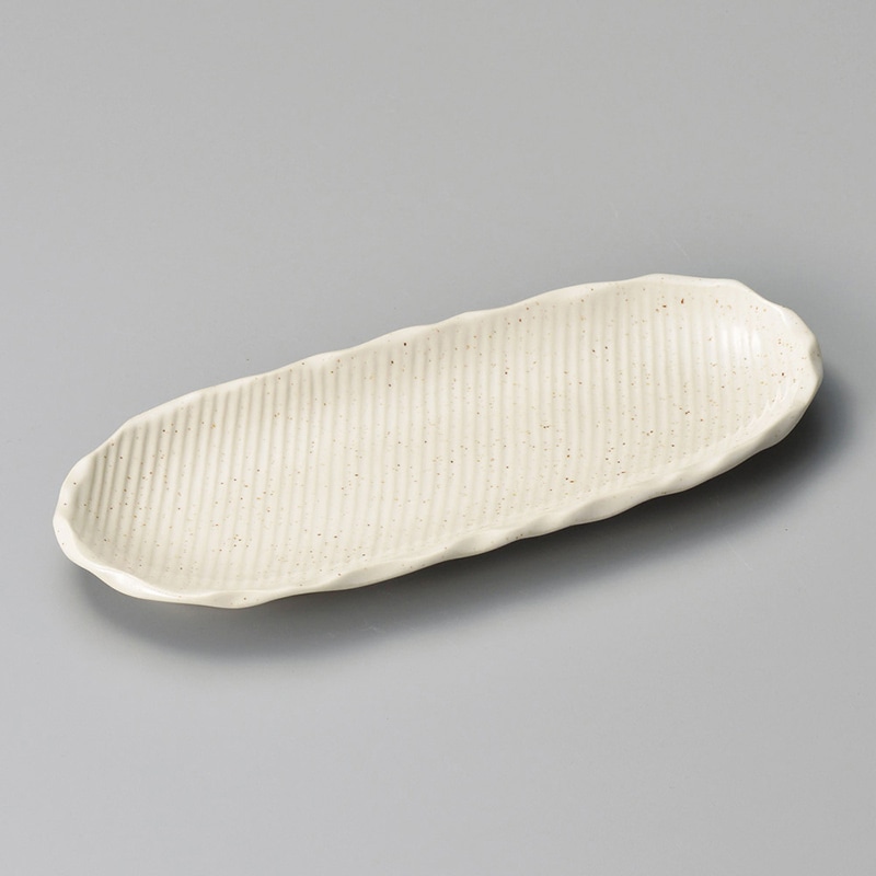 山万 26015-450 粉引シンプルモダン サンマ皿 1個（ご注文単位1個）【直送品】