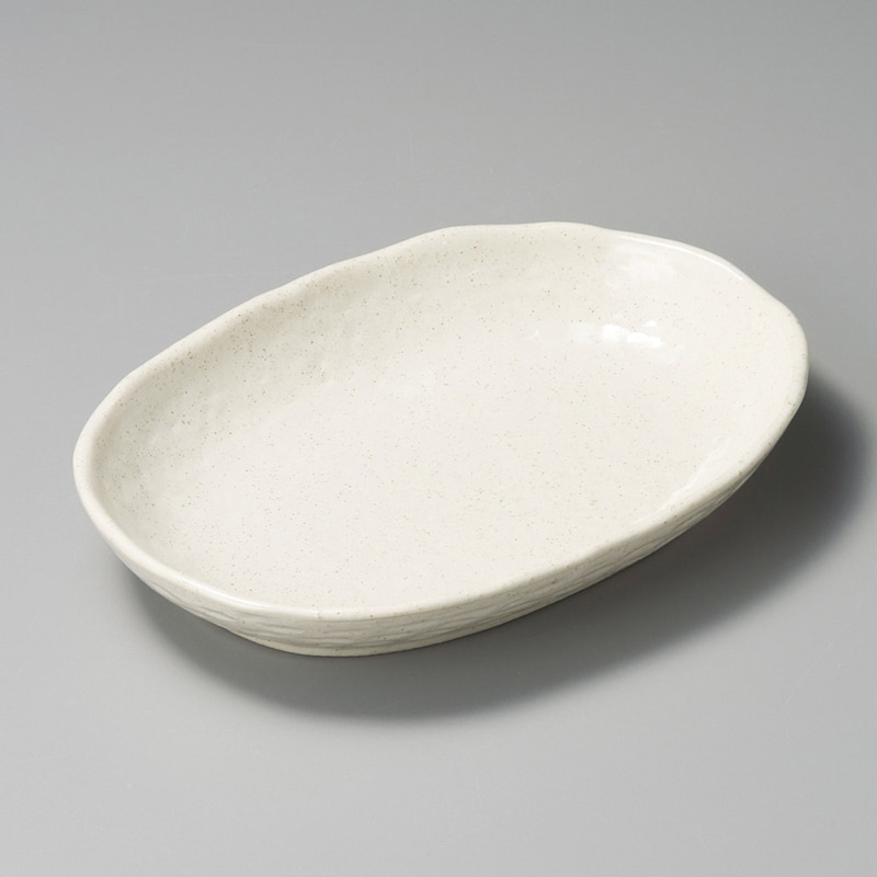 山万 26415-450 白粉引楕円深皿 1個（ご注文単位1個）【直送品】