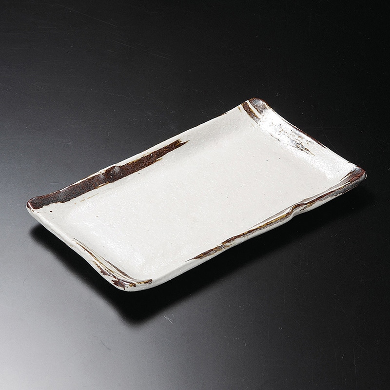 山万 26806-660 鉄刷毛目10.0長角皿(信楽焼 1個（ご注文単位1個）【直送品】