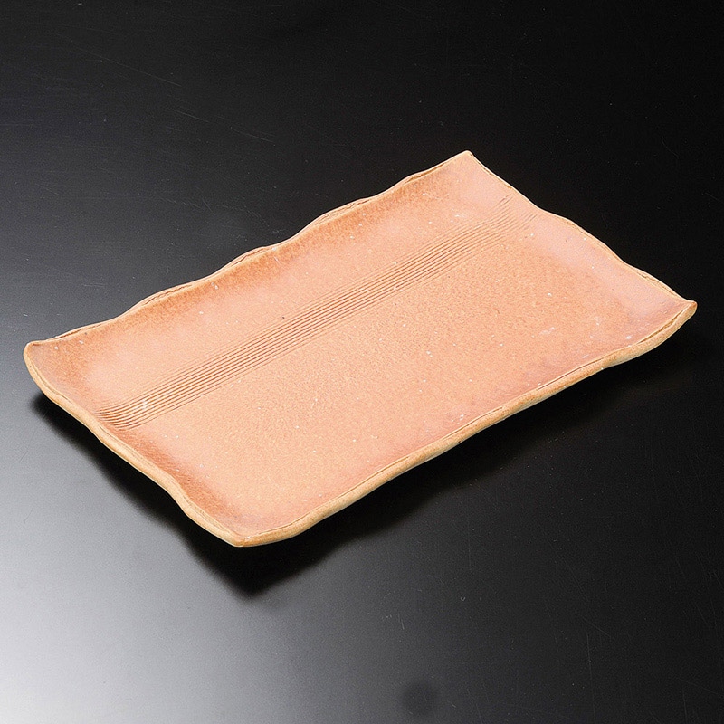 山万 26804-660 火色10.0長方皿(信楽焼) 1個（ご注文単位1個）【直送品】