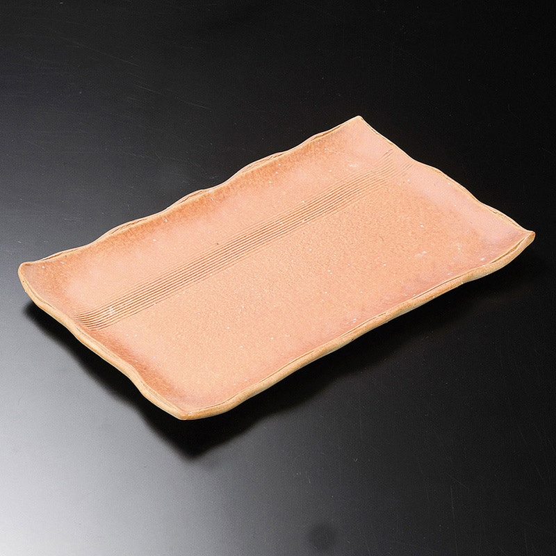 山万 26805-660 火色9.0長方皿(信楽焼) 1個（ご注文単位1個）【直送品】