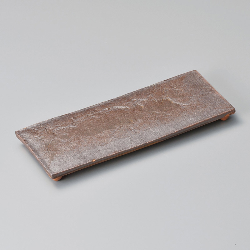 山万 26801-460 灰流し石目四つ足さんま皿 1個（ご注文単位1個）【直送品】