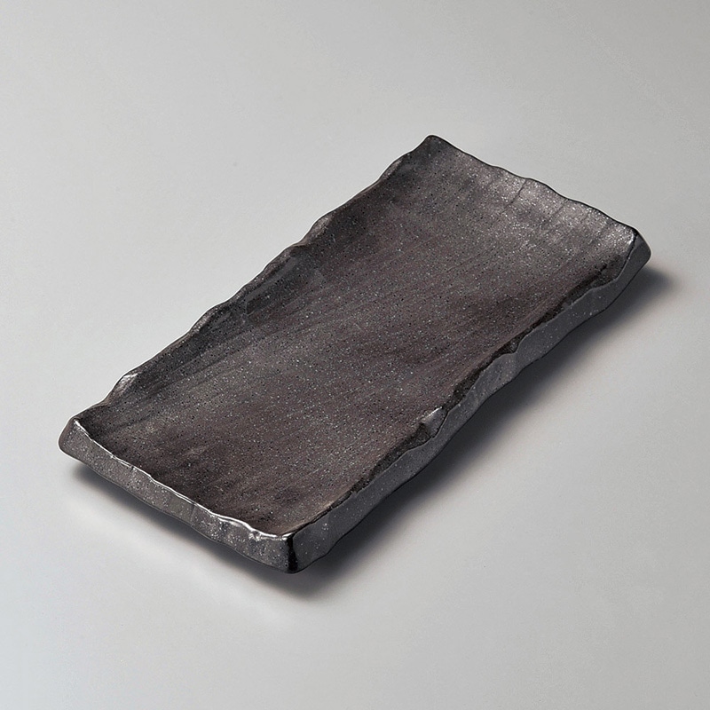 山万 26812-130 備前黒荒彫まな板皿 1個（ご注文単位1個）【直送品】